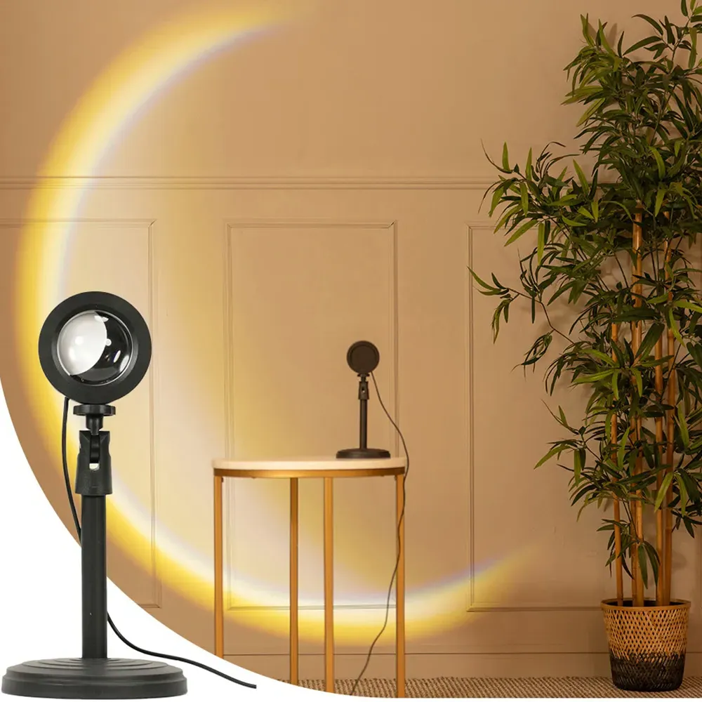 Moonlight Crescent Projector Table Lamp - Black