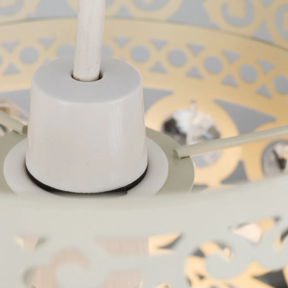 Moroccan Ornate Pendant Lamp Shade - White