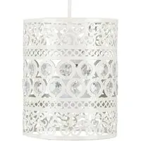 Moroccan Ornate Pendant Lamp Shade - White