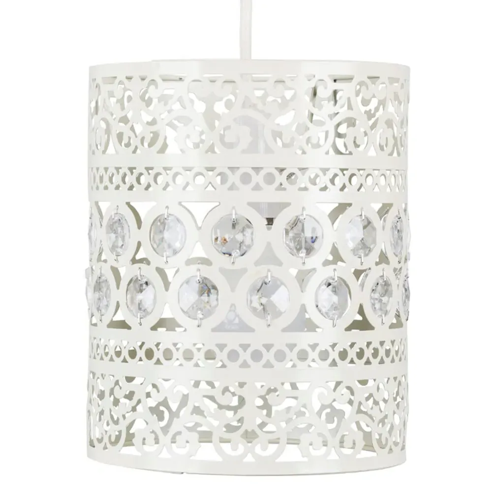 Moroccan Ornate Pendant Lamp Shade - White image