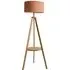 Morrigan Tripod Floor Lamp with Shelf - Orange, Bamboo