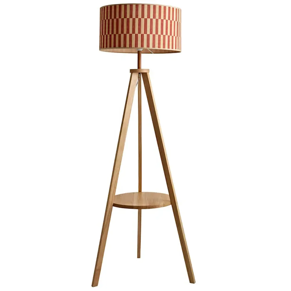 Morrigan Tripod Floor Lamp with Shelf - Orange, Bamboo image