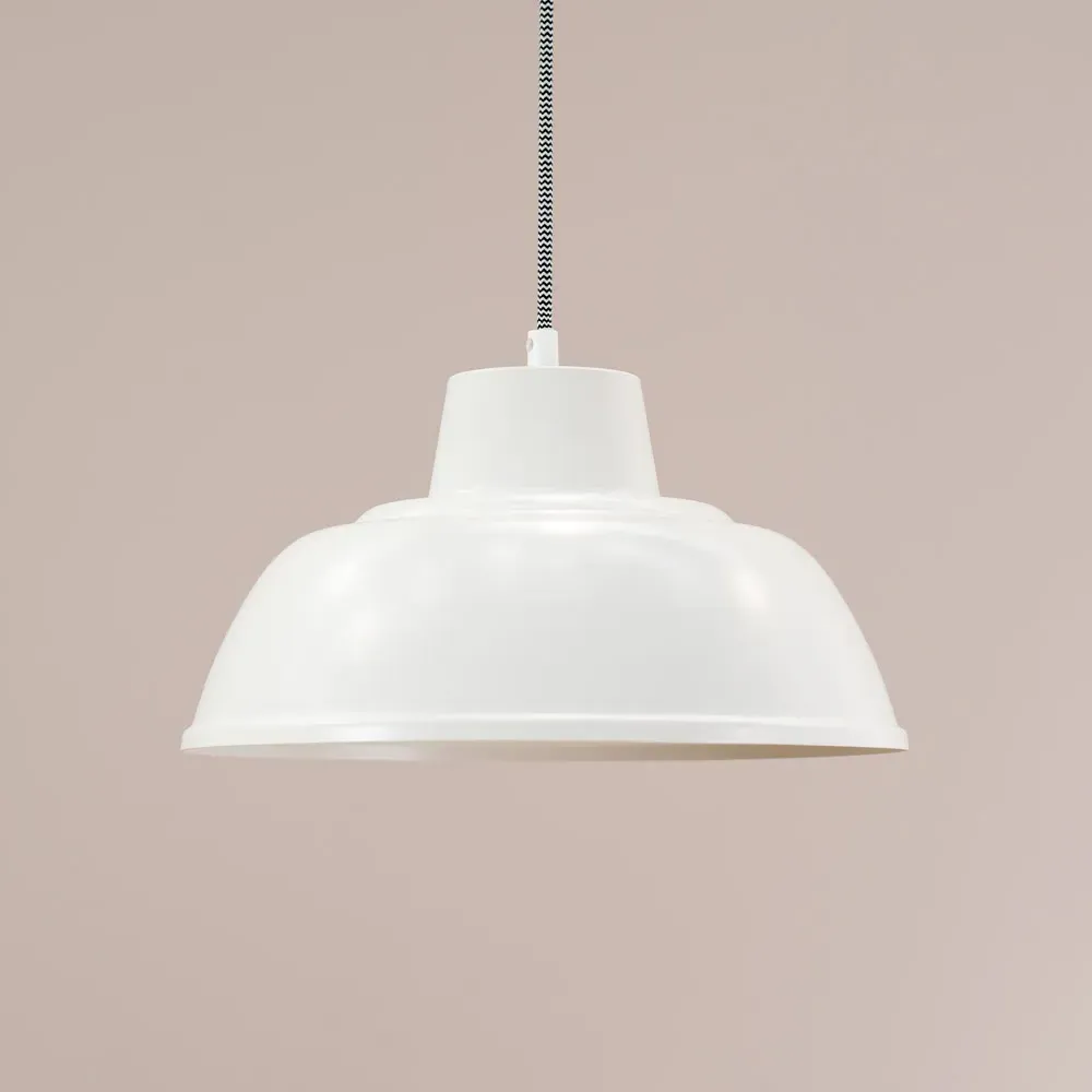 Morris Dome LED Pendant Ceiling Light - White