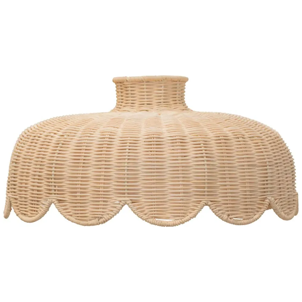 Naveah Scallop Ceiling Pendant Lamp Shade - Brown, Rattan image