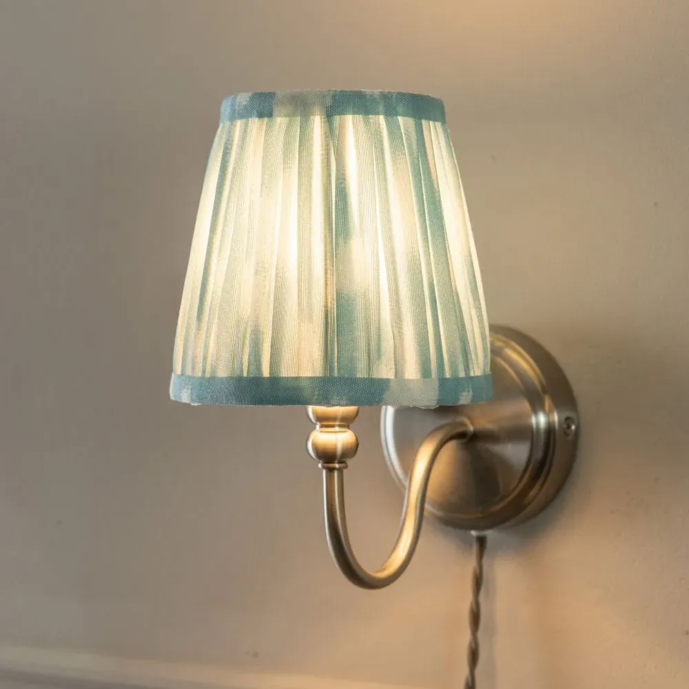 Neely Pleated Shade Plug-in LED Wall Light 2 Pack - Blue, Brass