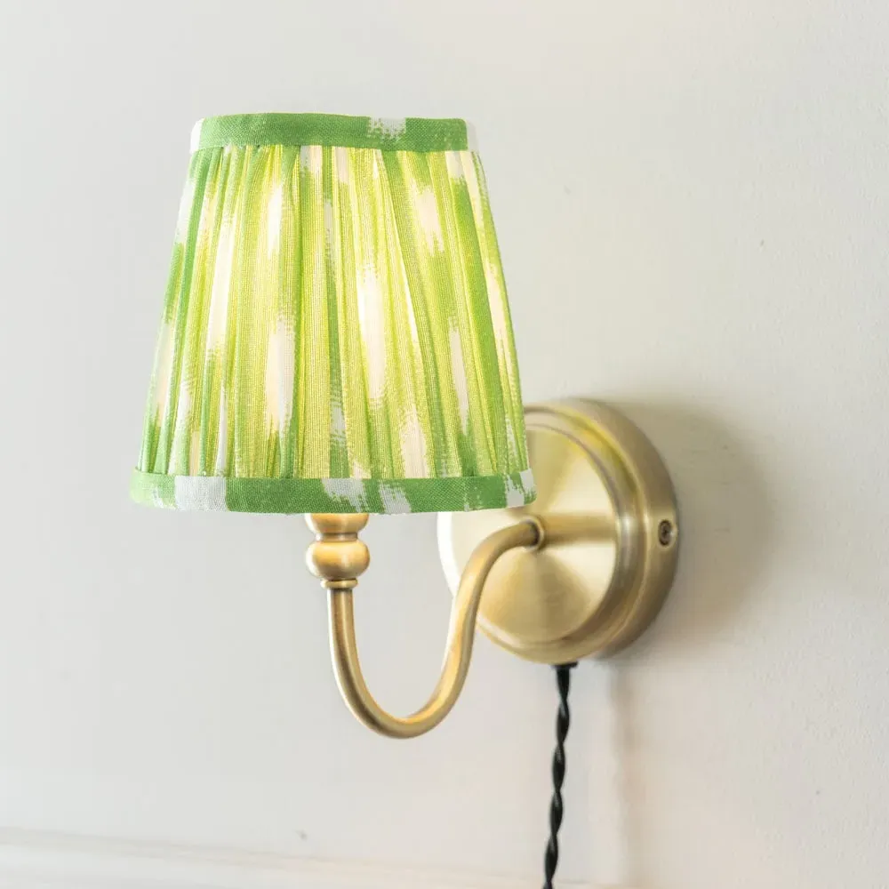 Neely Pleated Shade Plug-in LED Wall Light 2 Pack - Green, Brass