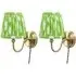 Neely Pleated Shade Plug-in LED Wall Light 2 Pack - Green, Brass