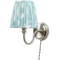 Neely Pleated Shade Plug-in LED Wall Light - Blue, Chrome
