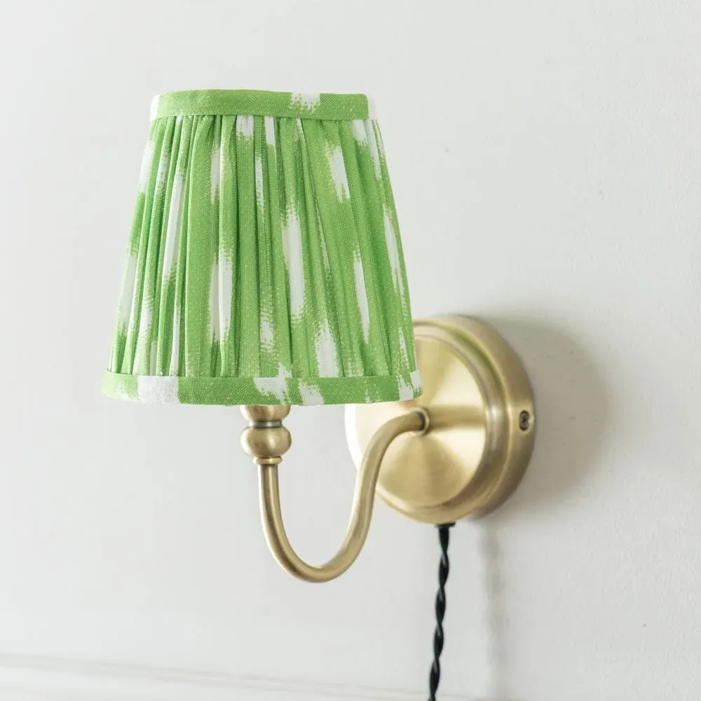 Neely Pleated Shade Plug-in LED Wall Light - Green, Brass