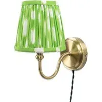 Neely Pleated Shade Plug-in LED Wall Light - Green, Brass