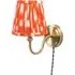 Neely Pleated Shade Plug-in LED Wall Light - Orange, Brass