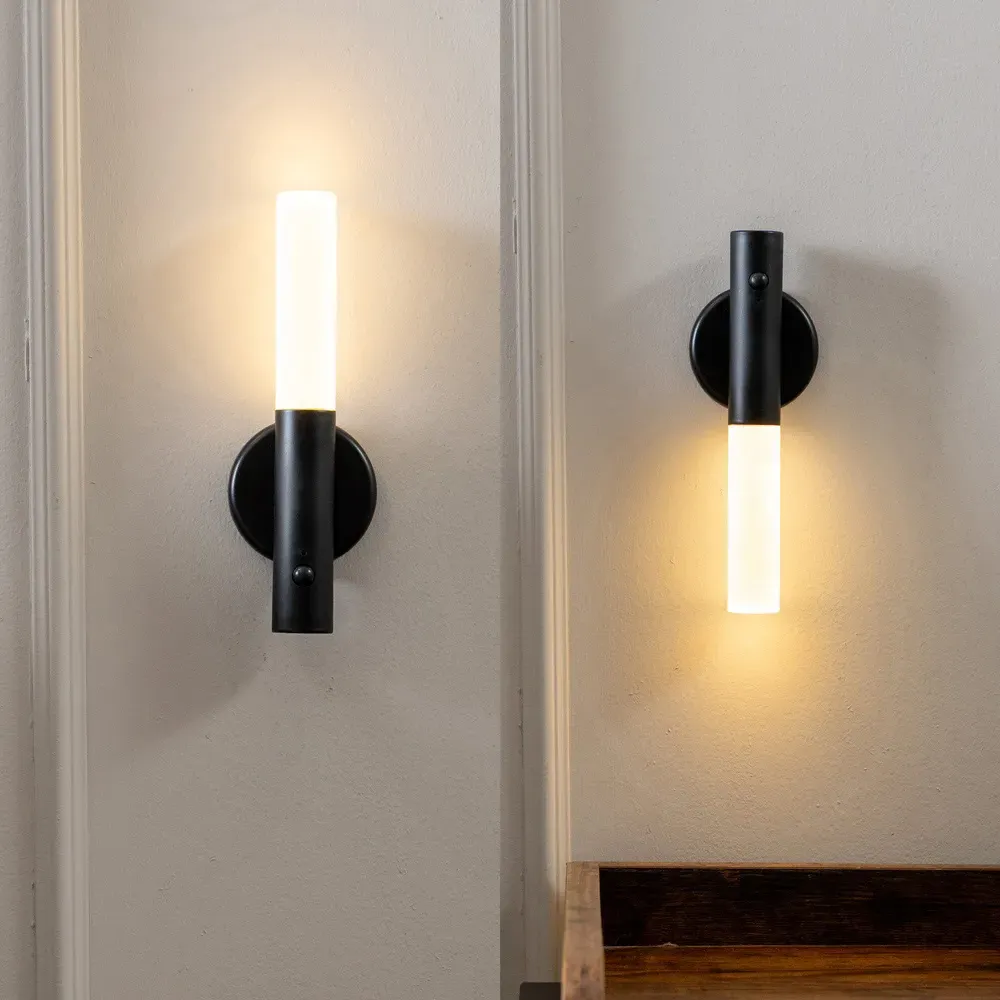 Oakley Rechargeable Motion Sensor Wall Light 2 Pack - Black