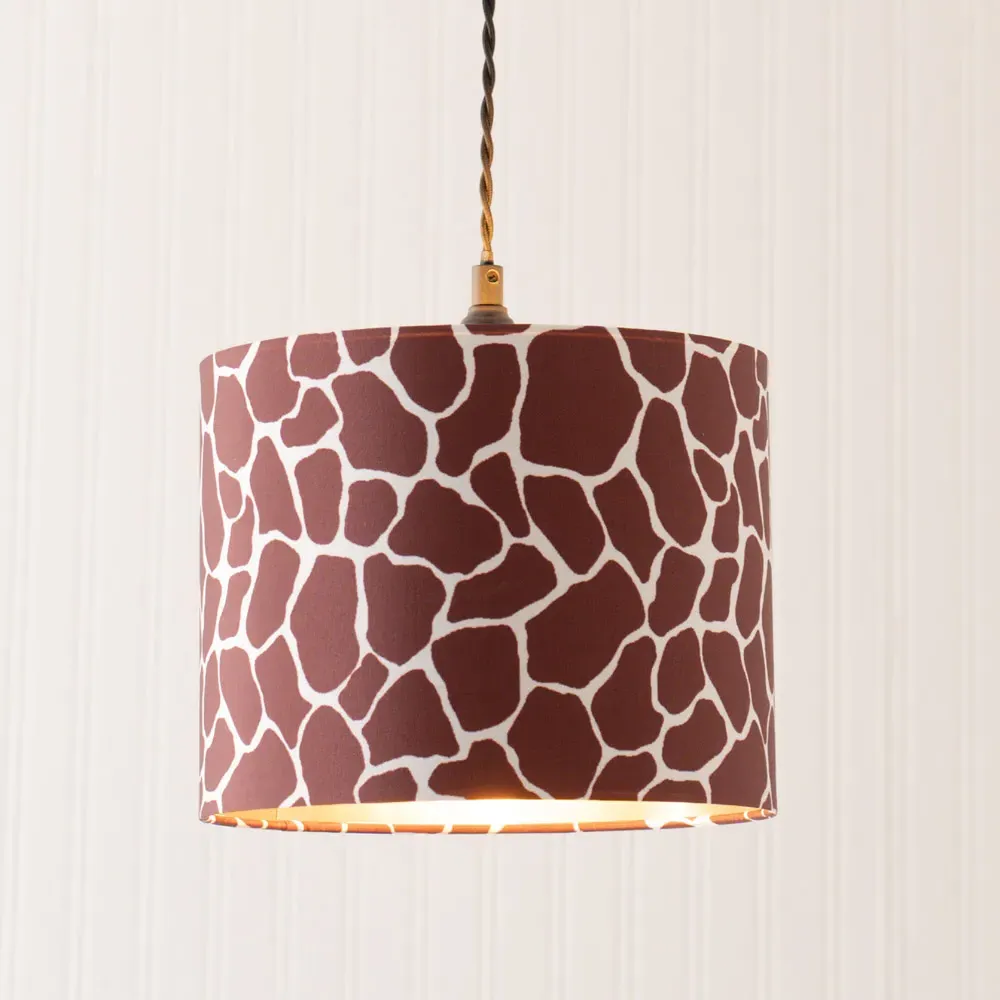 Oasis Giraffe Print Drum Ceiling Lamp Shade - Multi, Fabric