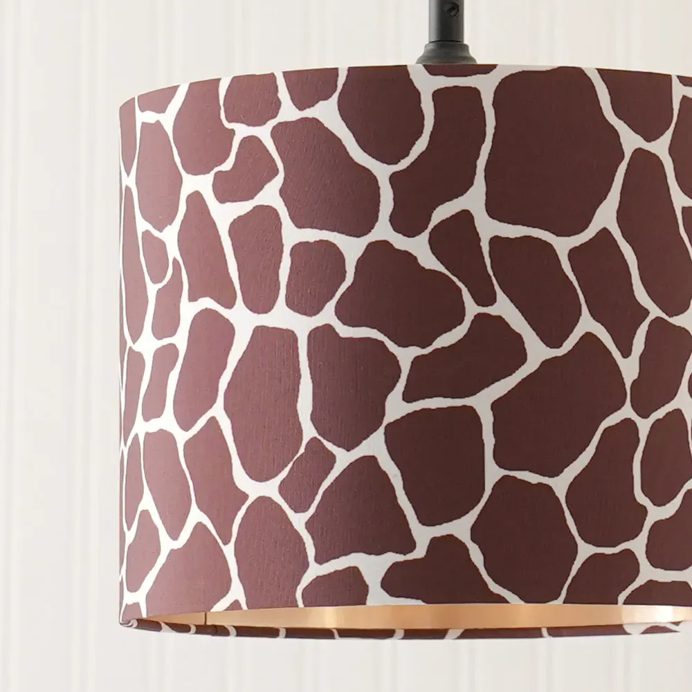 Oasis Giraffe Print Drum Ceiling Lamp Shade - Multi, Fabric