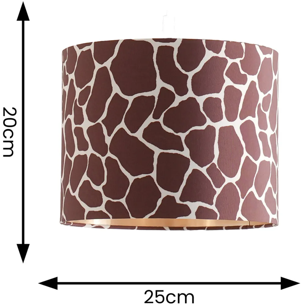Oasis Giraffe Print Drum Ceiling Lamp Shade - Multi, Fabric