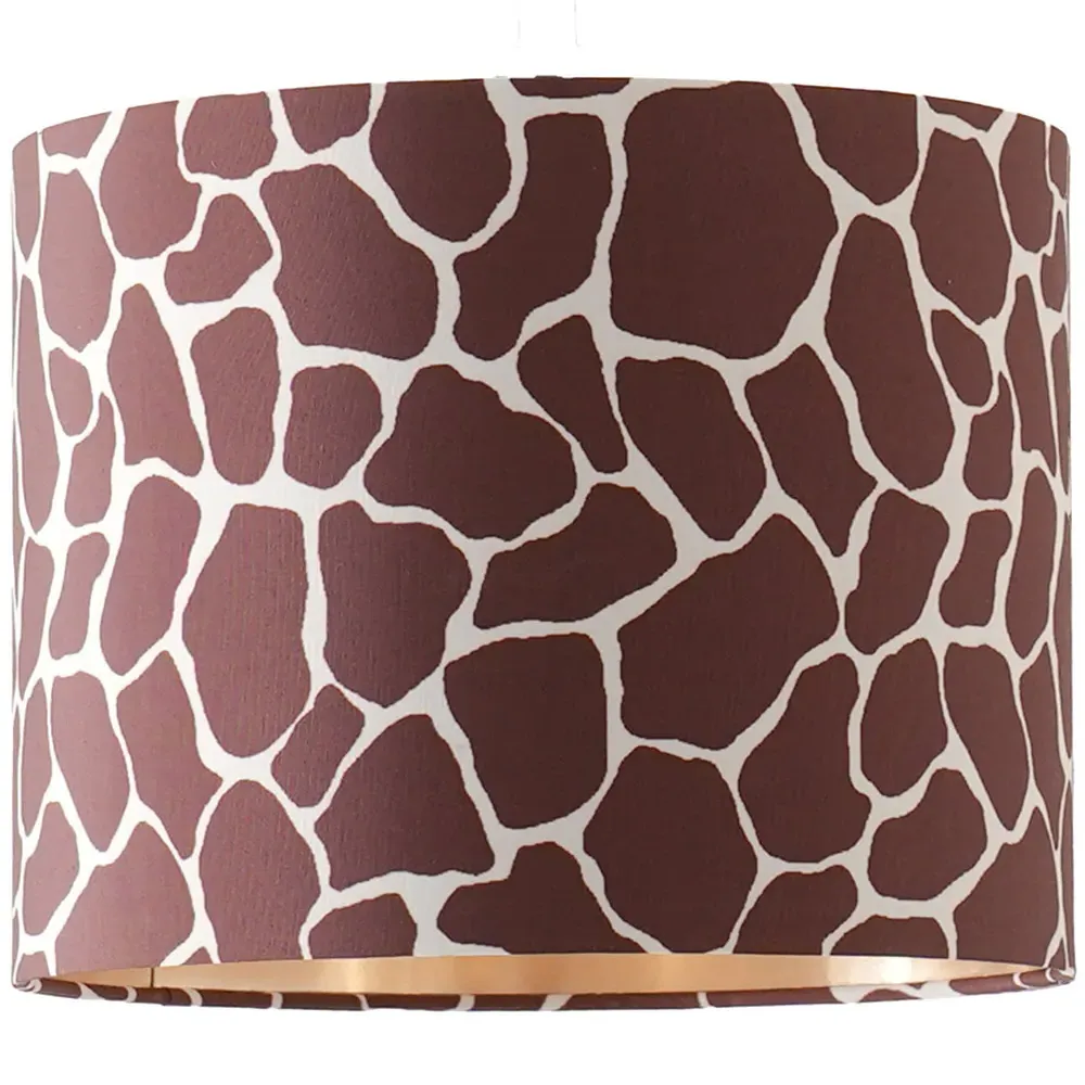 Oasis Giraffe Print Drum Ceiling Lamp Shade - Multi, Fabric image