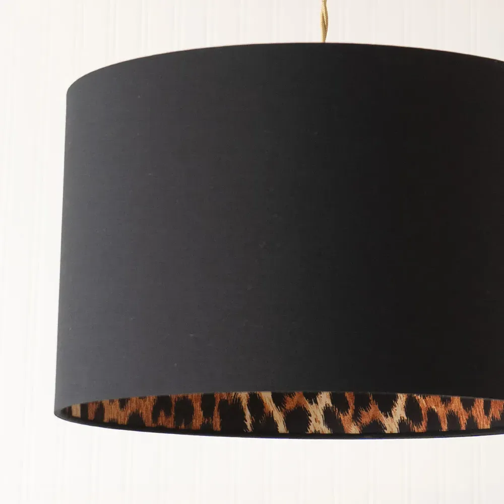 Oasis Large Drum Ceiling Lamp Shade - Black, Fabric
