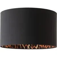 Oasis Large Drum Ceiling Lamp Shade - Black, Fabric