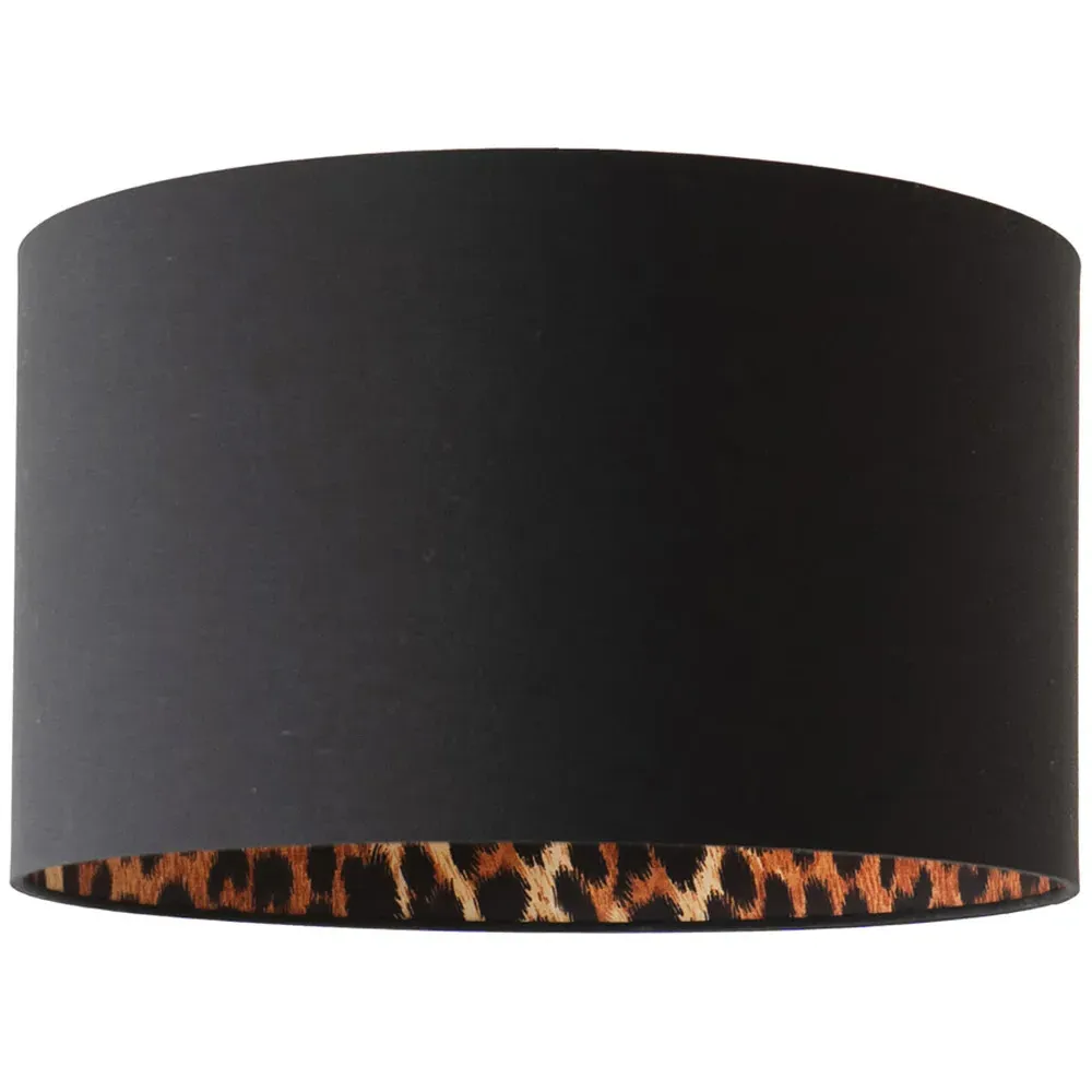 Oasis Large Drum Ceiling Lamp Shade - Black, Fabric image
