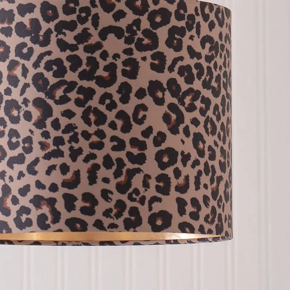 Oasis Leopard Print Drum Ceiling Lamp Shade - Multi, Fabric