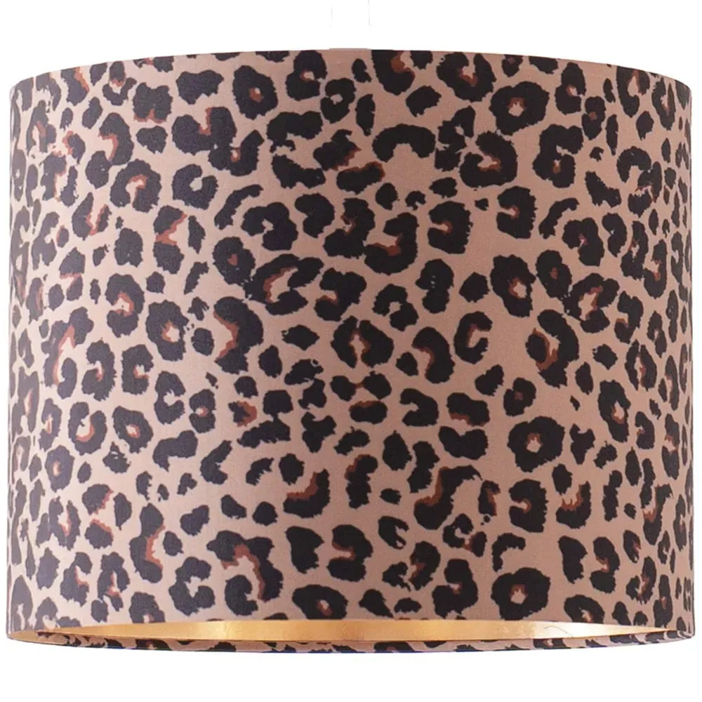 Oasis Leopard Print Drum Ceiling Lamp Shade - Multi, Fabric