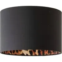 Oasis Small Drum Ceiling Lamp Shade - Black, Fabric