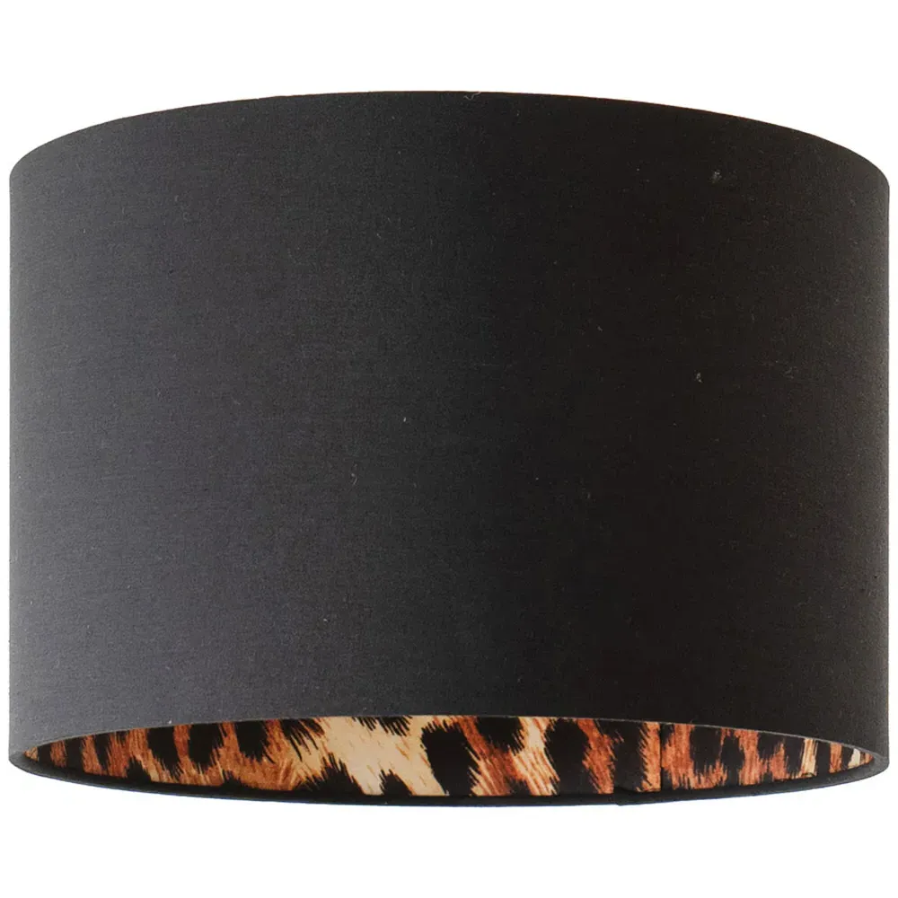 Oasis Small Drum Ceiling Lamp Shade - Black, Fabric image