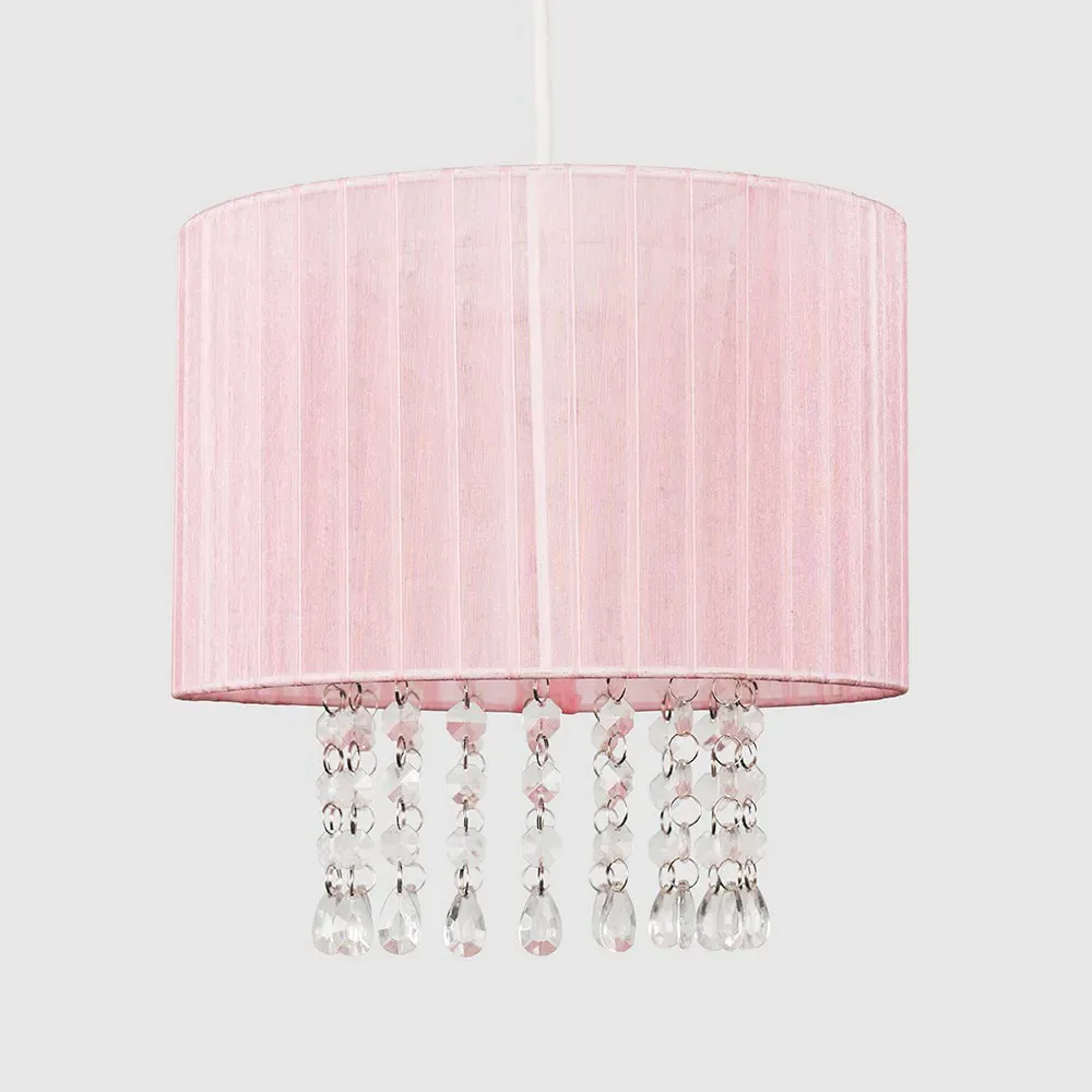 Oba Ceiling Pendant Lamp Shade with Droplets - Pink