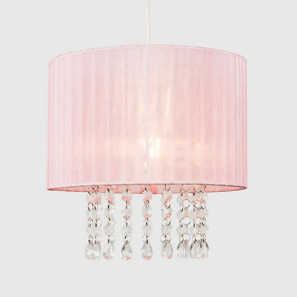 Oba Ceiling Pendant Lamp Shade with Droplets - Pink