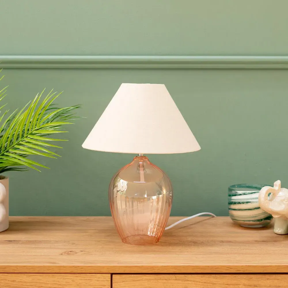 Olivet Taper LED Table Lamp 2 Pack - Pink, Glass