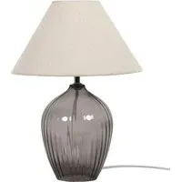 Olivet Taper Shade LED Table Lamp - Grey, Glass