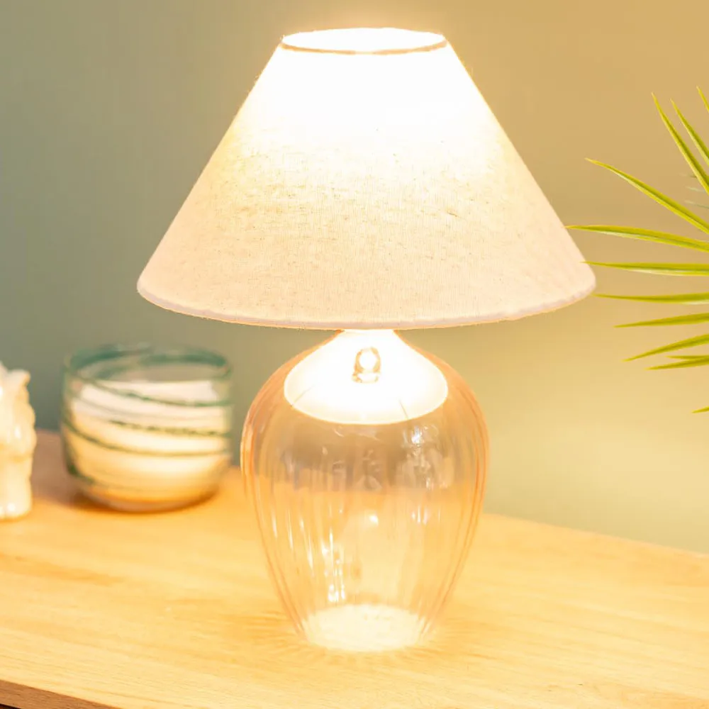 Olivet Taper Shade LED Table Lamp - Pink, Glass