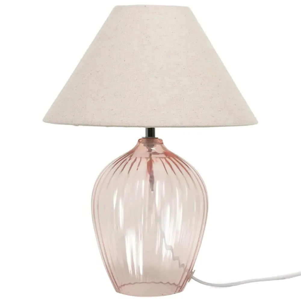 Olivet Taper Shade LED Table Lamp - Pink, Glass