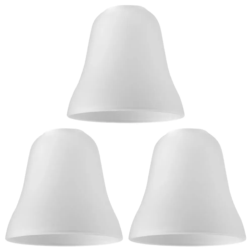Olympus Bell Lamp Shade 3 Pack - White, Frosted Glass image