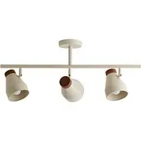 Parker 3 Way Ceiling Light with Bulbs - Cream, Walnut