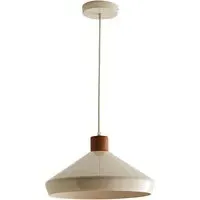 Parker Pendant Light with Bulb - Cream, Walnut