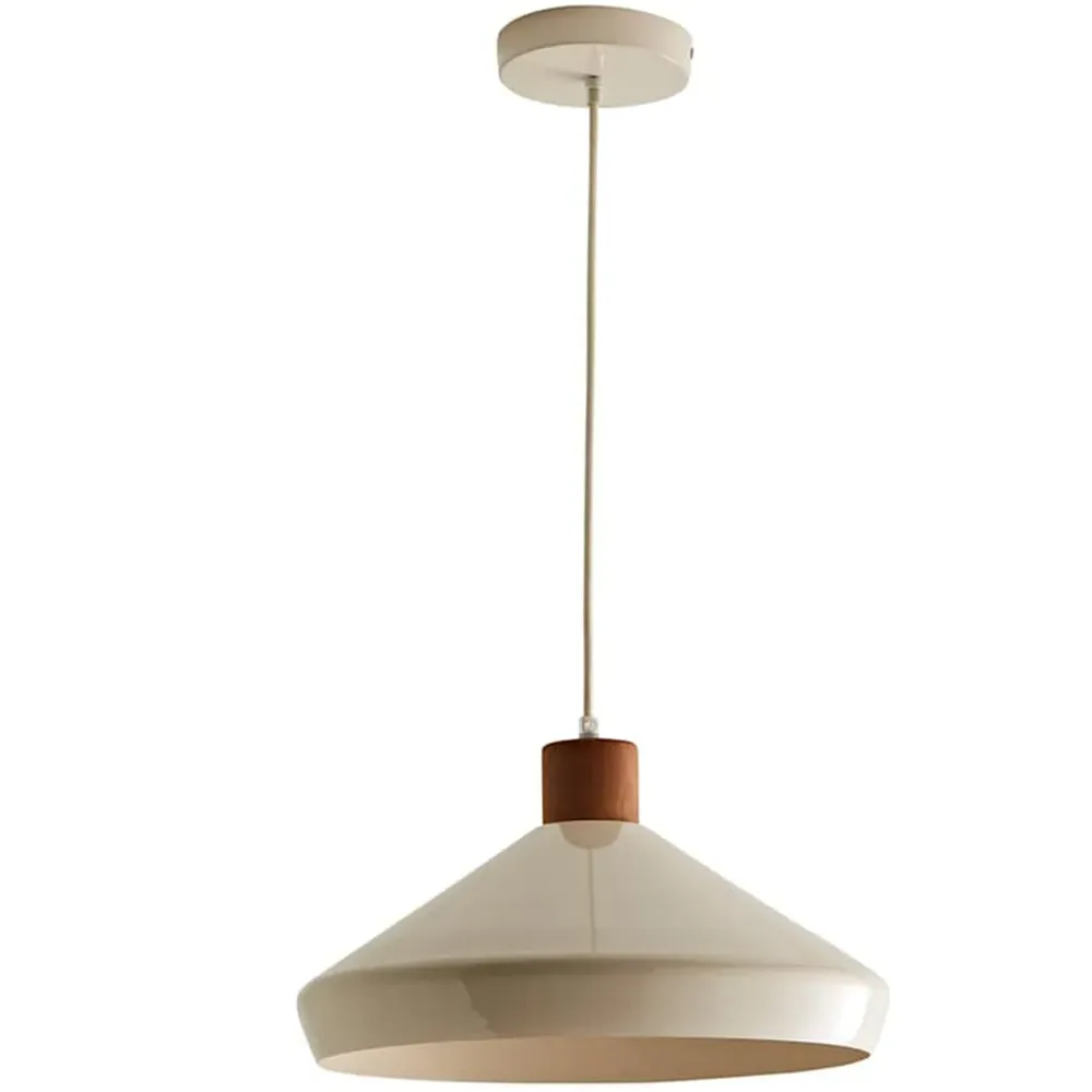 Parker Pendant Light with Bulb - Cream, Walnut image