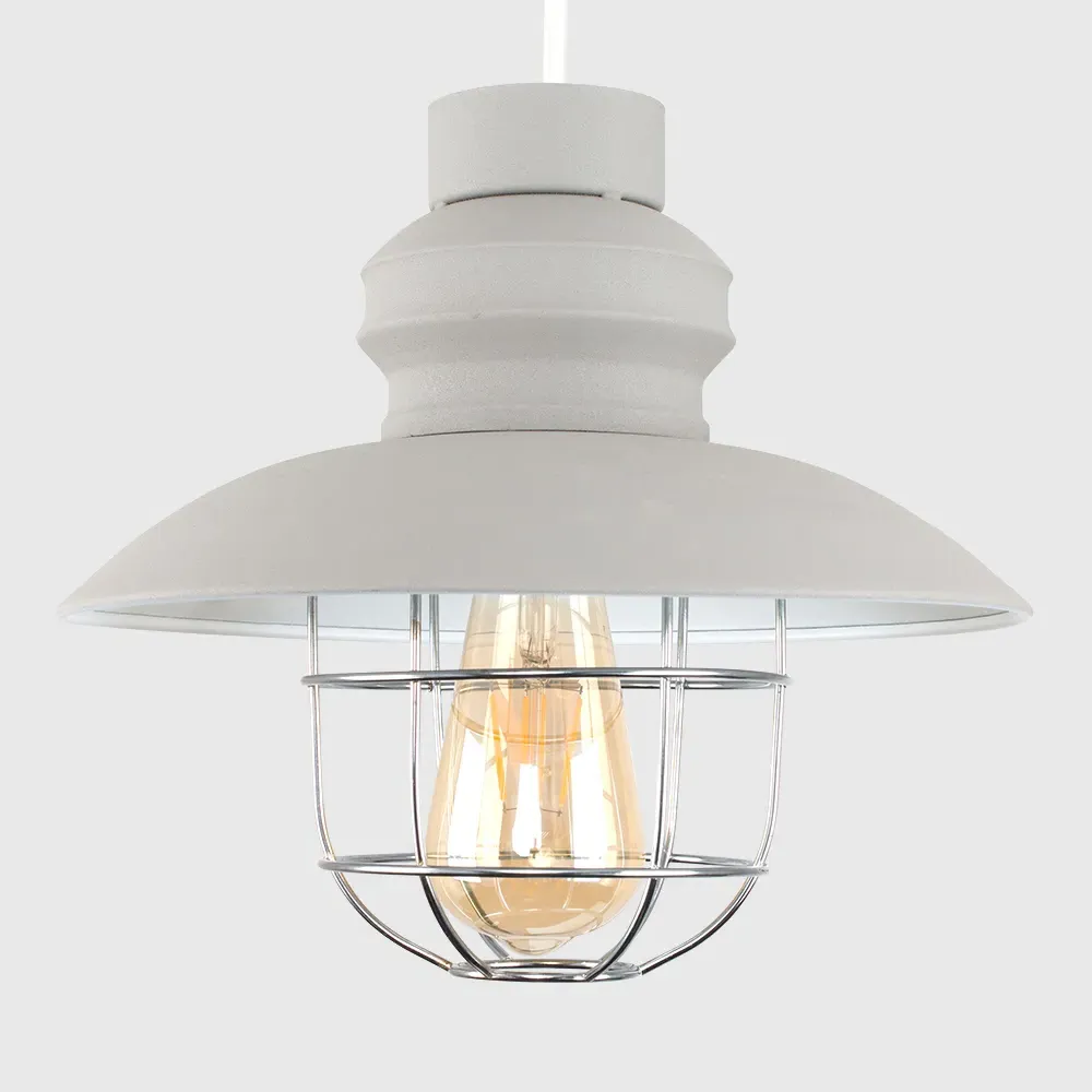 Penglai Fishermans Basket Ceiling Pendant Lamp Shade - Grey