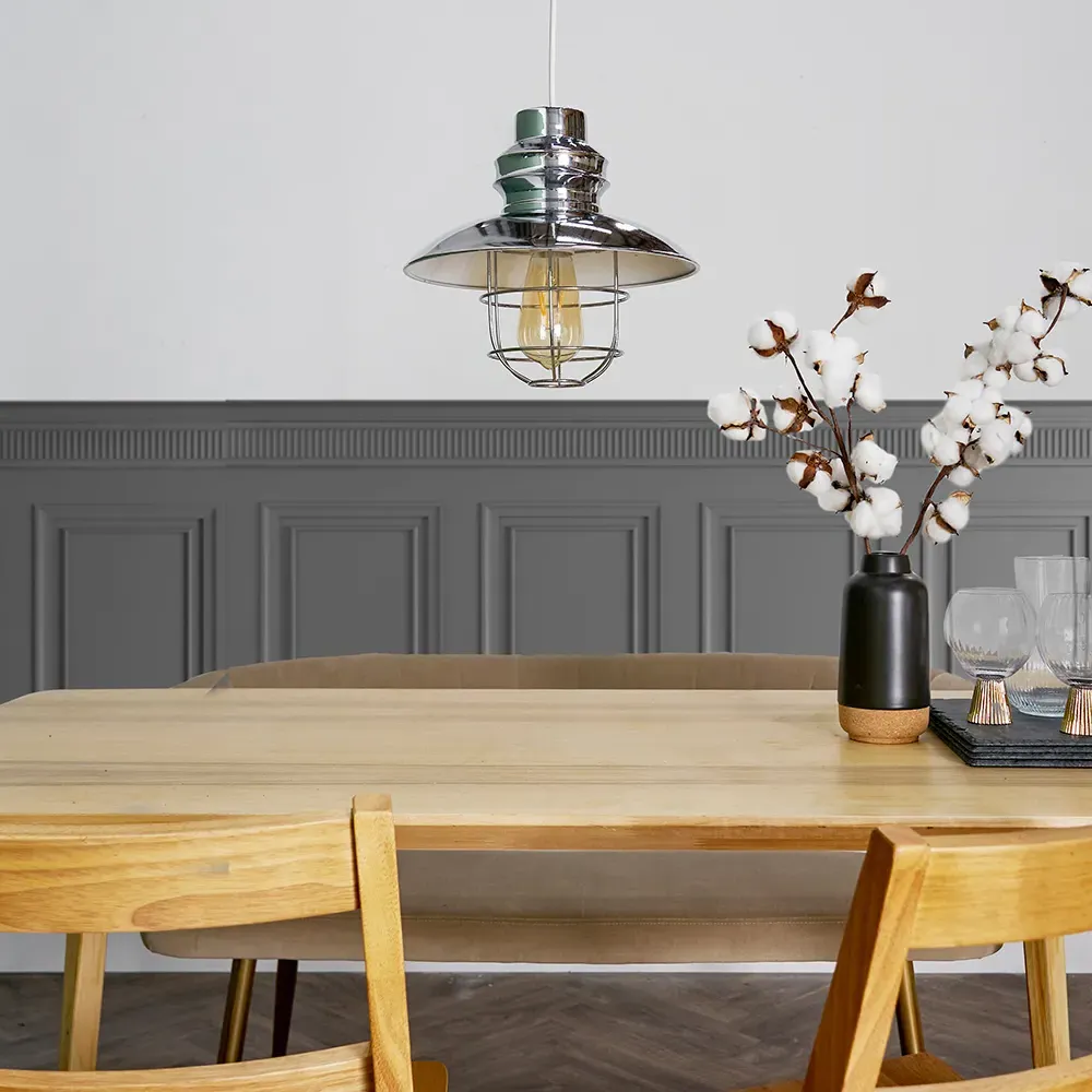 Penglai Fishermans Basket Ceiling Pendant Lamp Shade - Silver