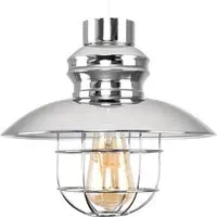 Penglai Fishermans Basket Ceiling Pendant Lamp Shade - Silver