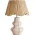 Perrie Striped Ceramic Table Lamp with Raffia Shade - Pink