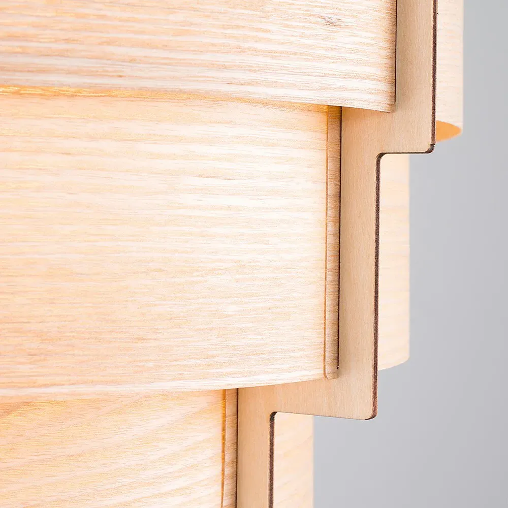 Persia Stepped Lamp Shade - Brown, Veneer Wood