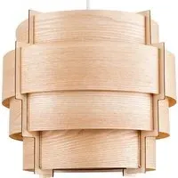 Persia Stepped Lamp Shade - Brown, Veneer Wood