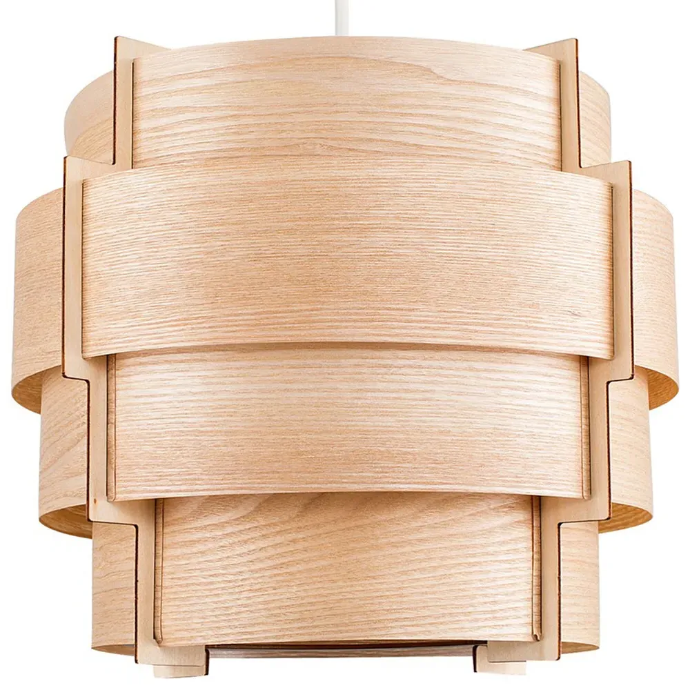 Persia Stepped Lamp Shade - Brown, Veneer Wood image