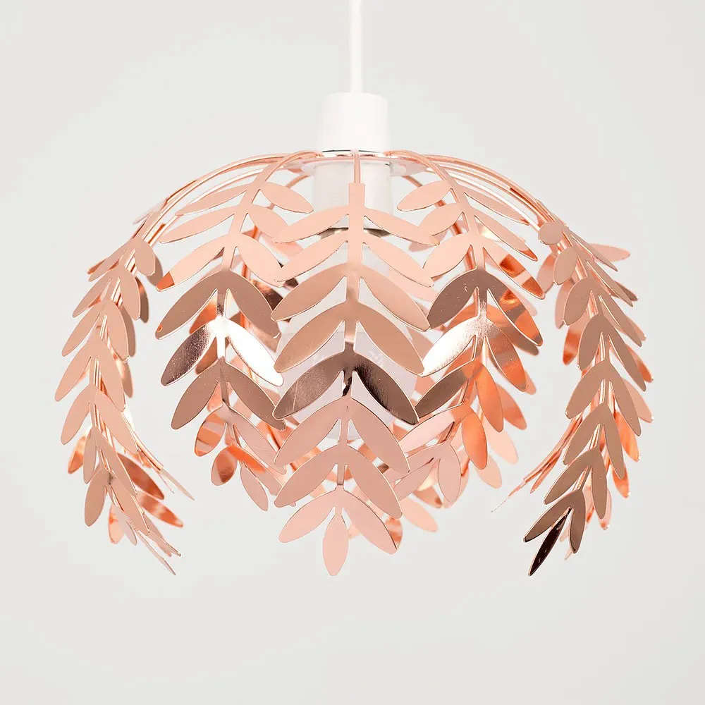 Pinnate Fern Leaf Ceiling Pendant Lamp Shade - Copper