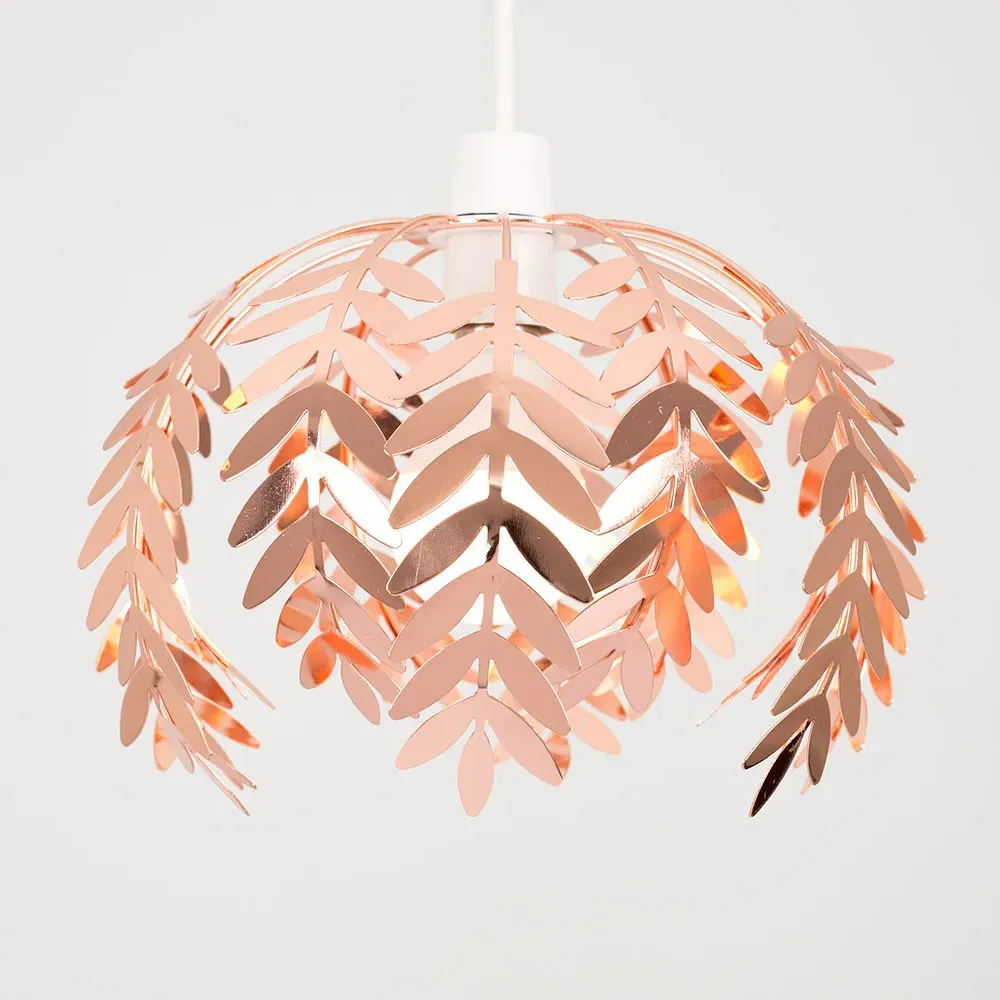 Pinnate Fern Leaf Ceiling Pendant Lamp Shade - Copper