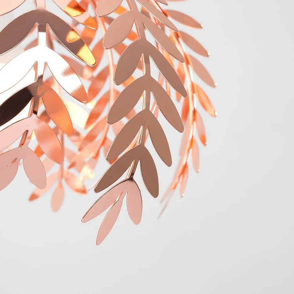 Pinnate Fern Leaf Ceiling Pendant Lamp Shade - Copper