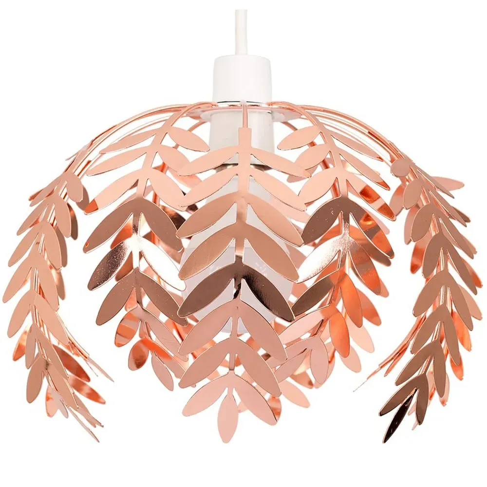 Pinnate Fern Leaf Ceiling Pendant Lamp Shade - Copper image