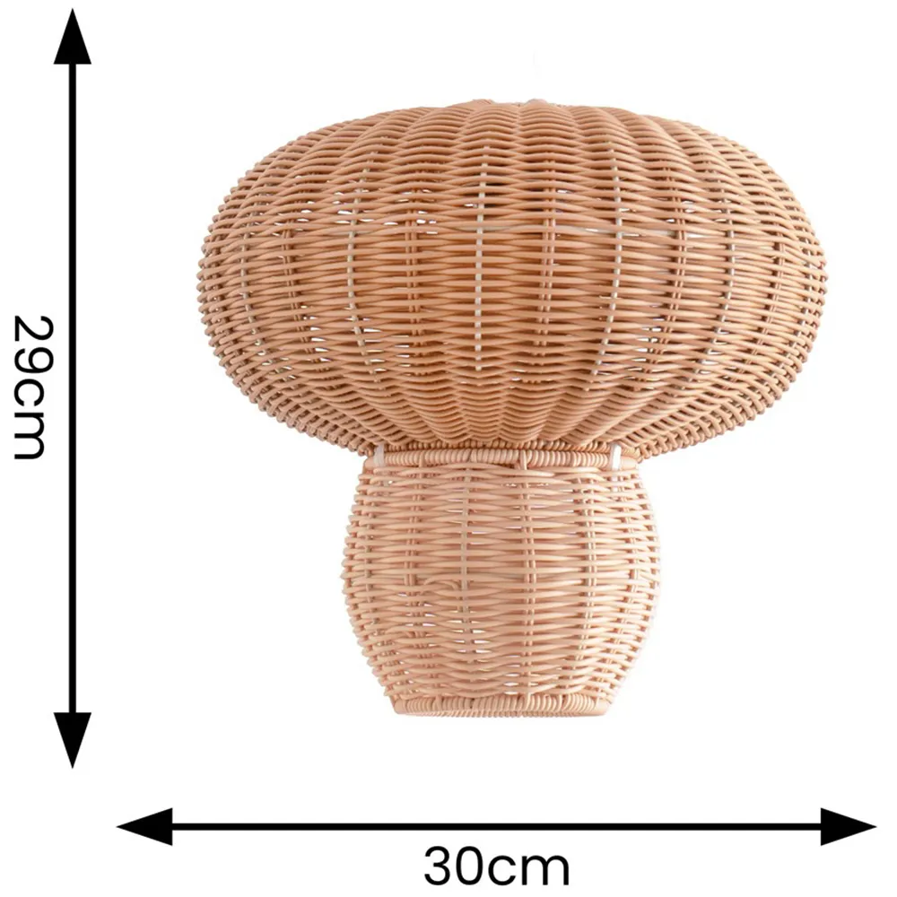 Portobello Mushroom Ceiling Pendant Lamp Shade - Brown, Rattan
