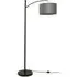 Preto Curved Floor Lamp with Foot Switch - Black, Velvet